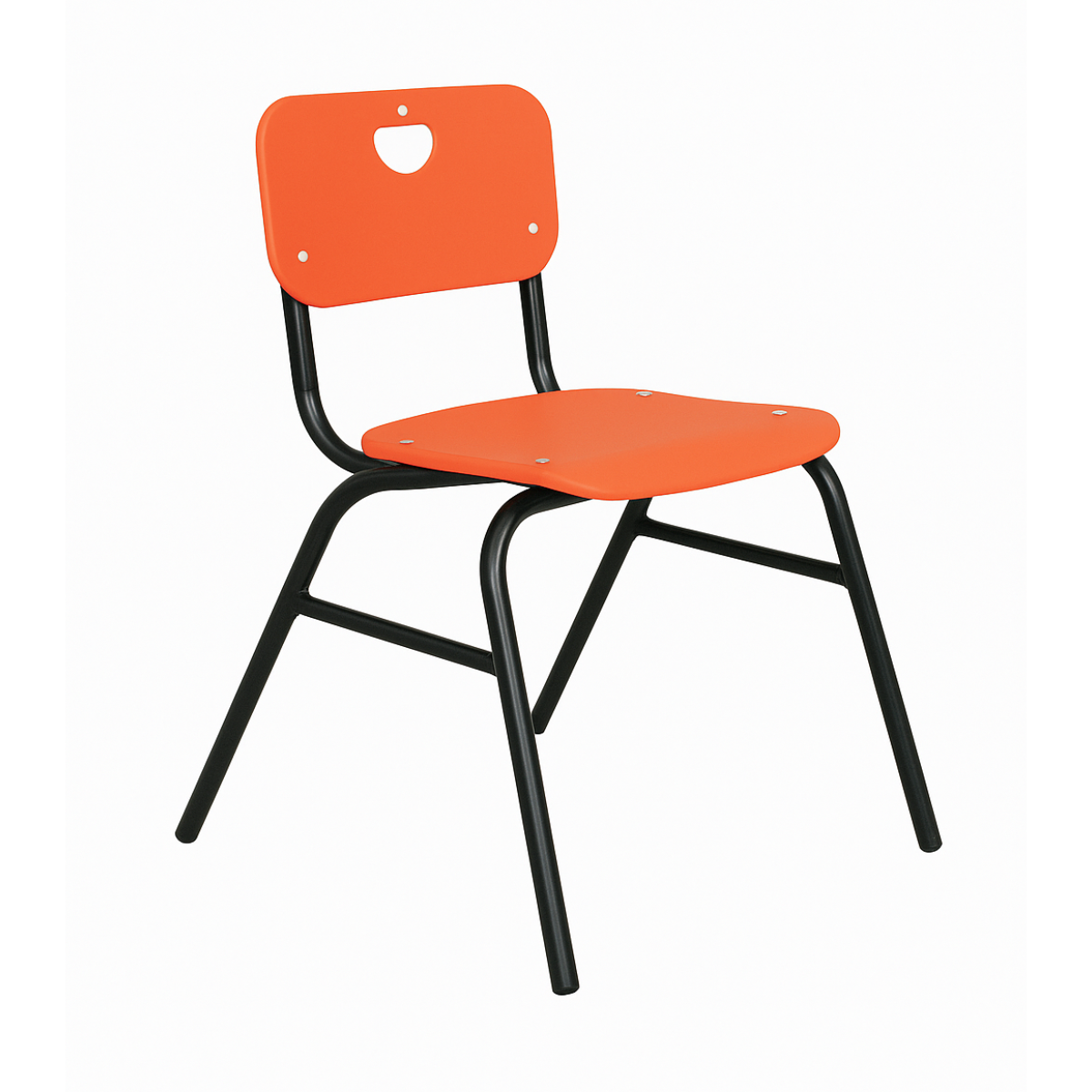 Silla de linea en dos piezas apilable.