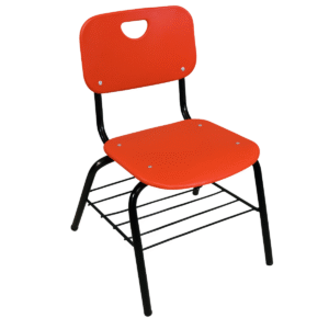 Silla de linea en dos piezas con parrilla porta utiles.