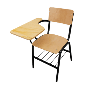 Silla modelo escolar con paleta heptagonal y parrilla