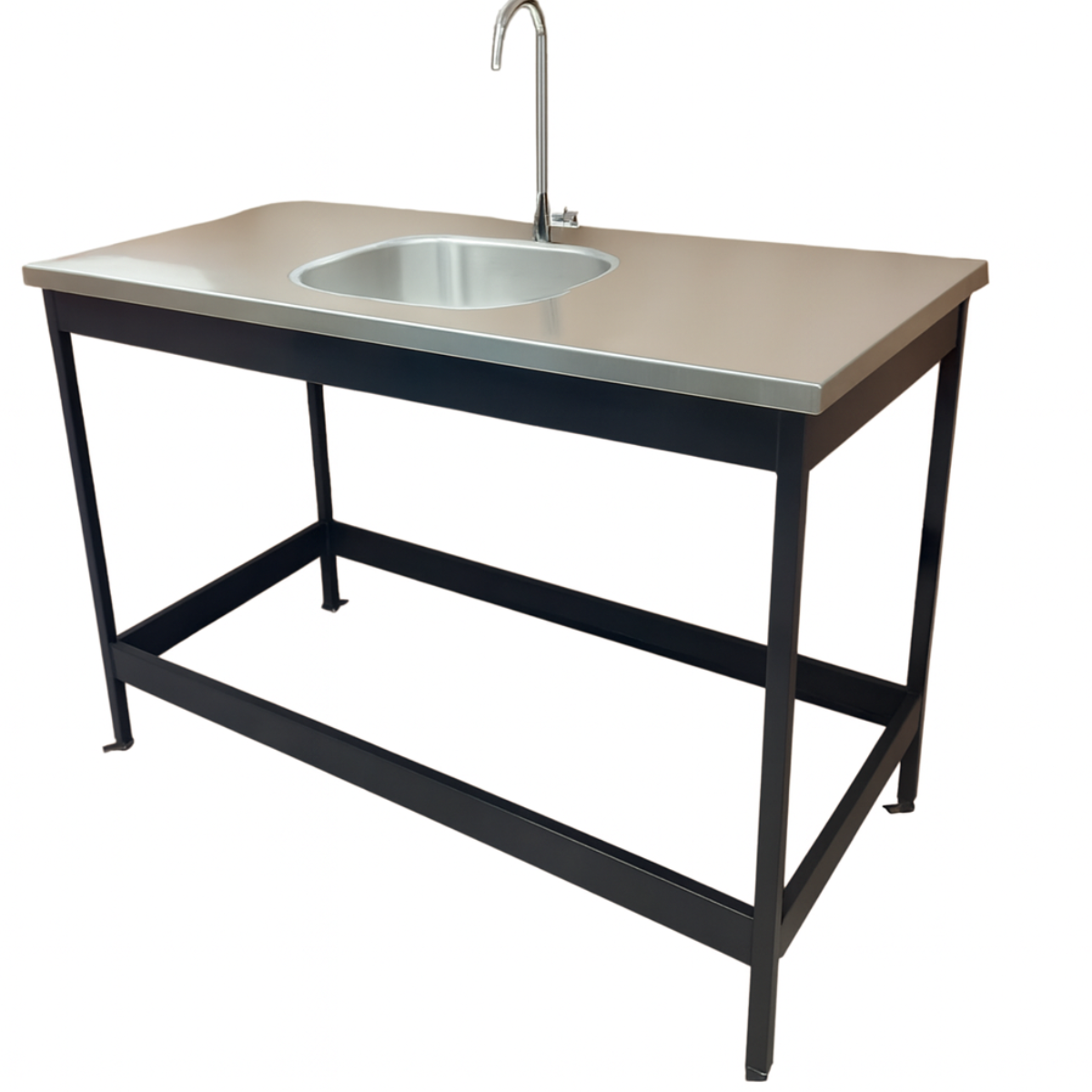 Mesa de lavado con una tarja 1.20x.60x.90 cm de altura  con llave cuello de ganso para agua.